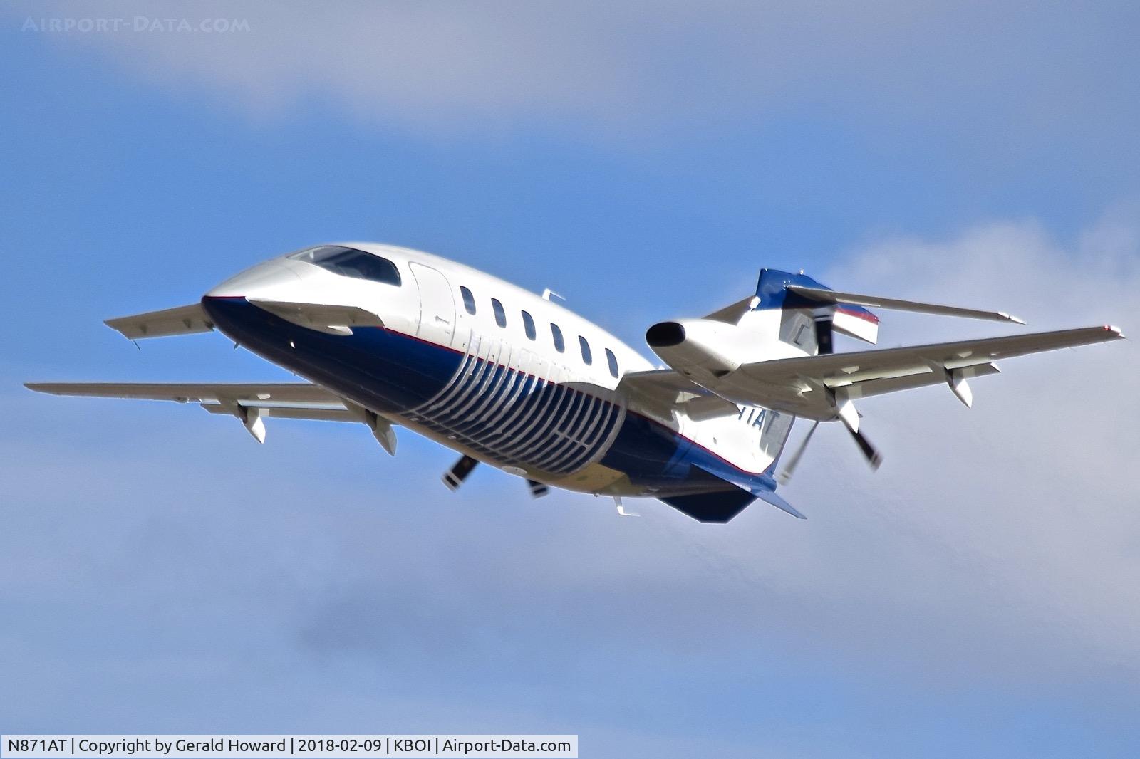 N871AT, 2009 Piaggio P-180 Avanti II C/N 1200, Departing RWY 28L. Looks like some recent repair work.