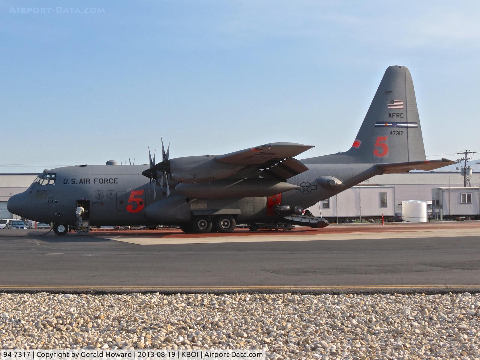 94-7317, 1994 Lockheed C-130H Hercules C/N 382-5391, Parked on the NIFC ramp equipped with MAFFS.  302nd Air Wing – AFRC  Peterson AFB, CO