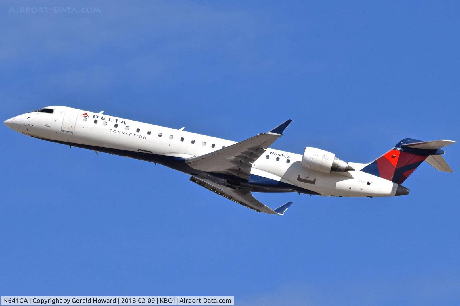 N641CA, 2003 Bombardier CRJ-700 (CL-600-2C10) Regional Jet C/N 10122, Departing BOI.