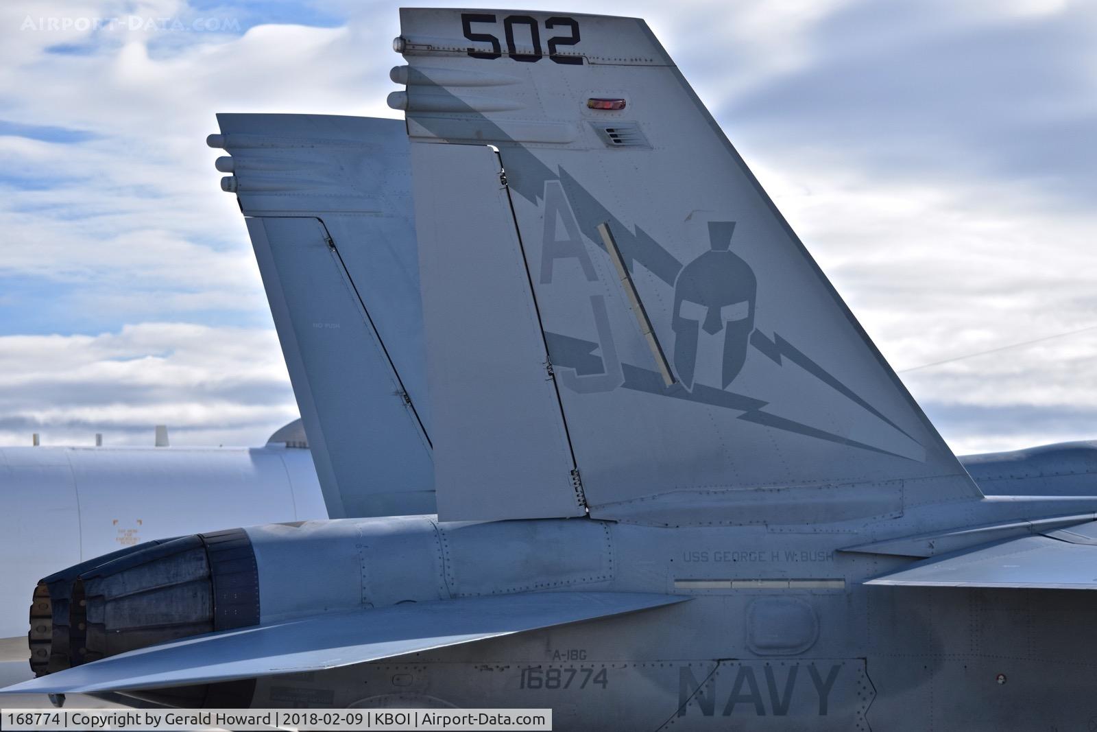 168774, Boeing EA-18G Growler C/N G-88, Parked on the south GA ramp.  VAQ 131 