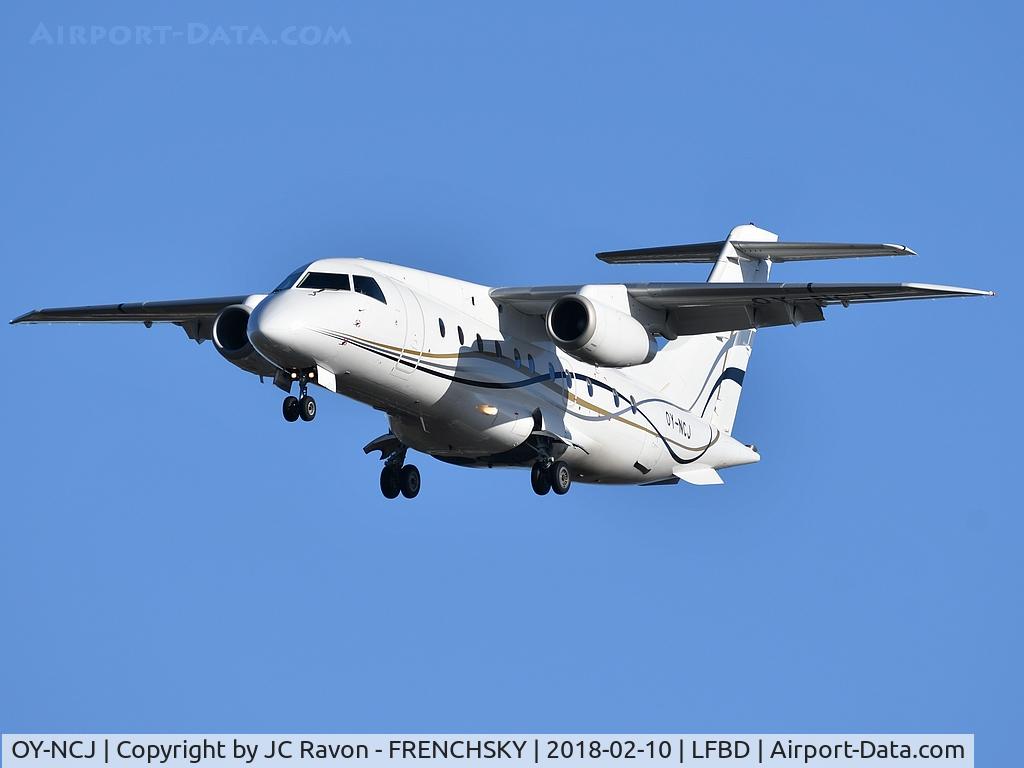 OY-NCJ, 2001 Fairchild Dornier 328-300 328JET C/N 3186, EZ876 Charter Amiens football team from Albert airport