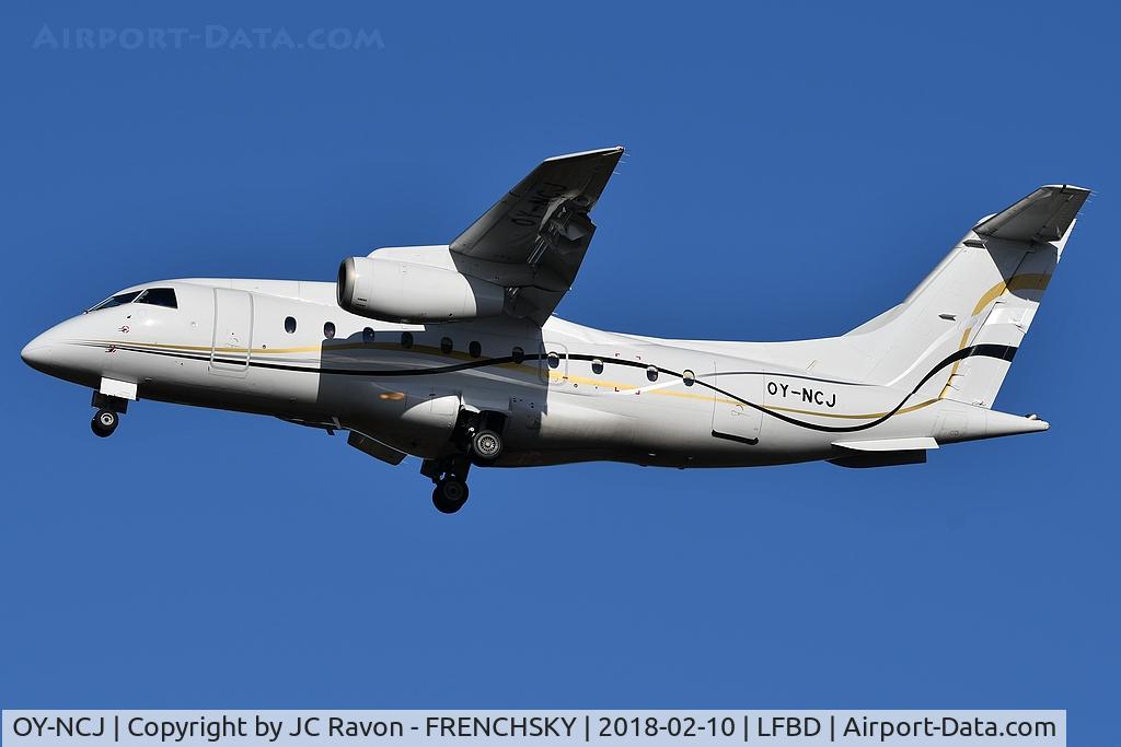 OY-NCJ, 2001 Fairchild Dornier 328-300 328JET C/N 3186, EZ876 Charter Amiens football team from Albert airport