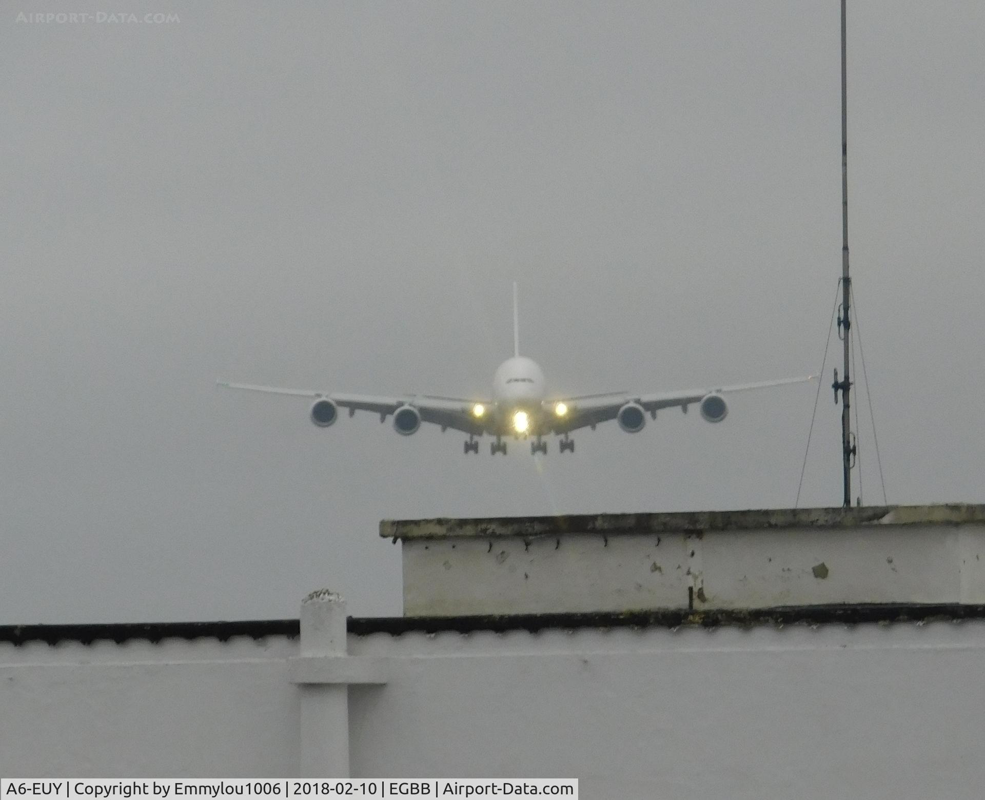 A6-EUY, 2017 Airbus A380-842 C/N 242, APPROACHING EGBB