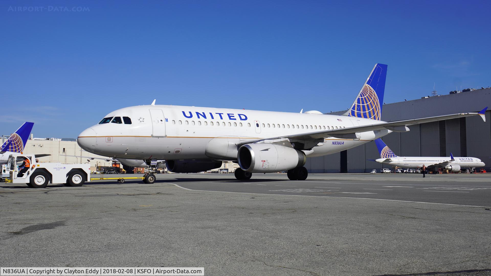 N836UA, 2001 Airbus A319-131 C/N 1460, SFO 2018.