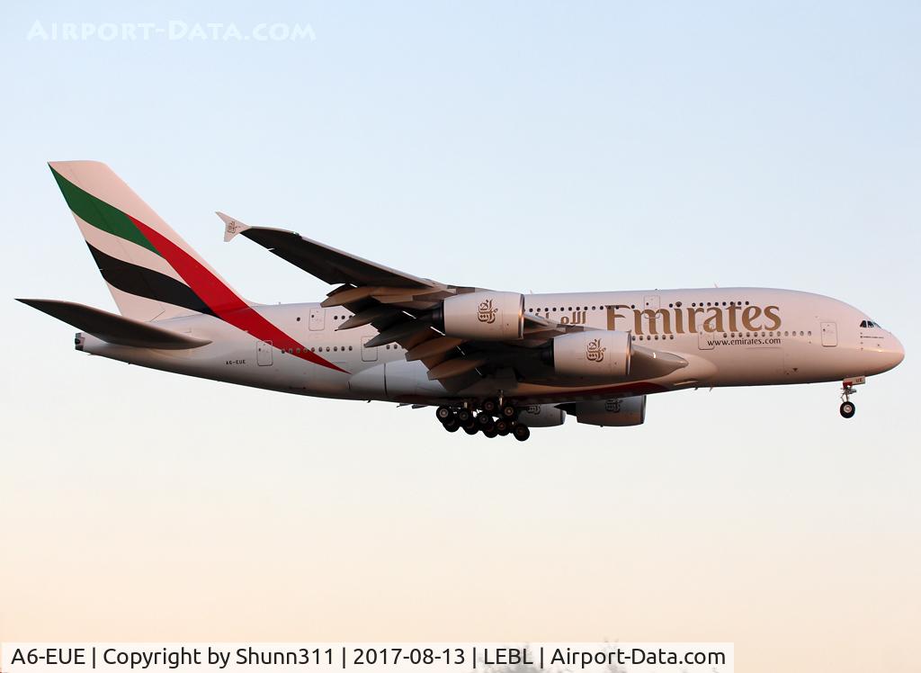 A6-EUE, 2016 Airbus A380-861 C/N 217, Landing rwy 25R