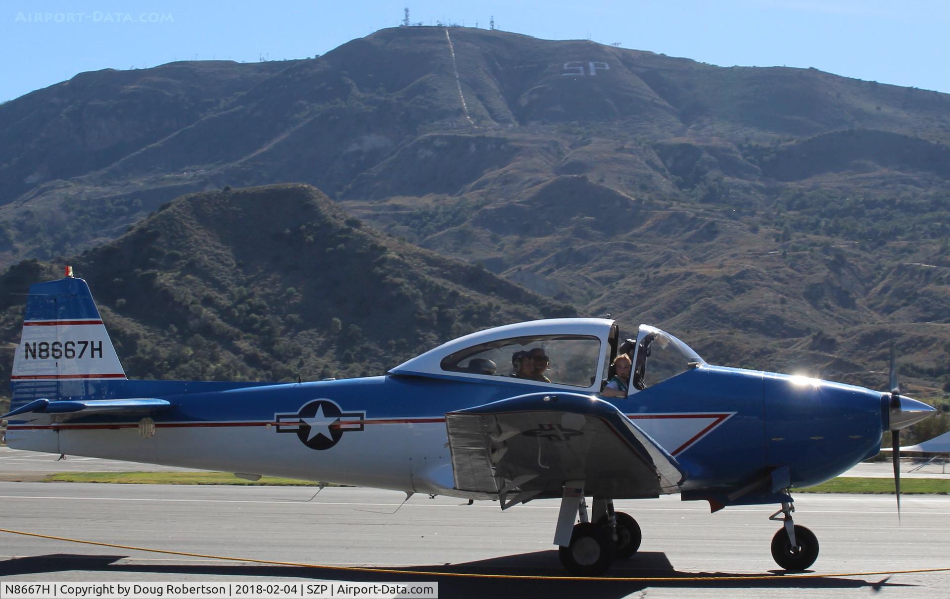 N8667H, 1947 North American Navion C/N NAV-4-667, 1947 North American NAVION, Continental IO-520 285 Hp upgrade, taxi to Rwy 04, Young Eagles flight