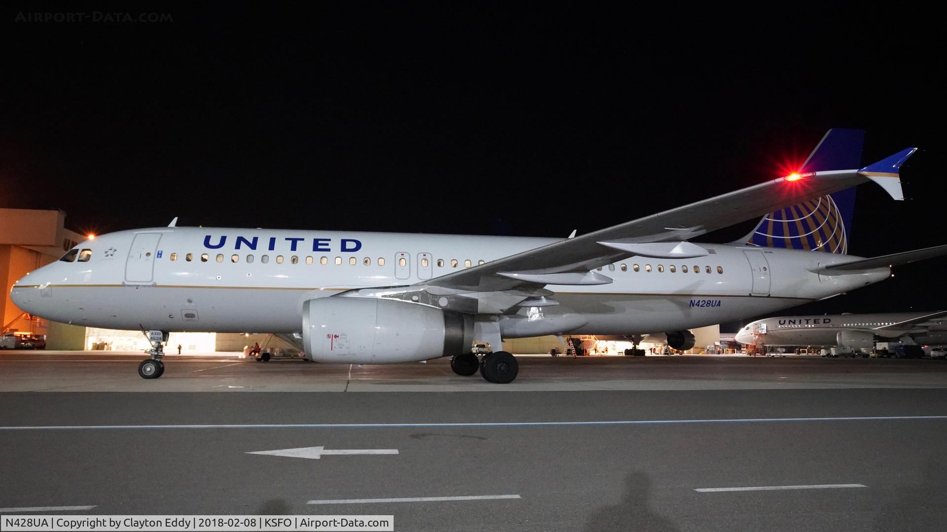 N428UA, 1995 Airbus A320-232 C/N 523, SFO 2018.