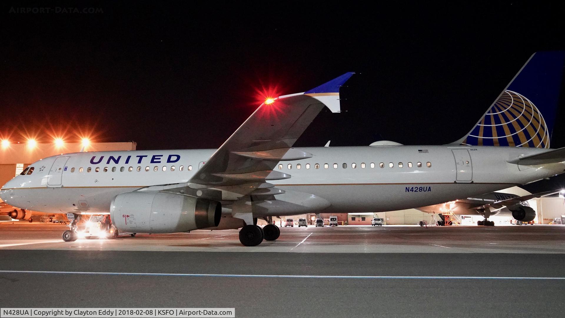 N428UA, 1995 Airbus A320-232 C/N 523, SFO 2018.