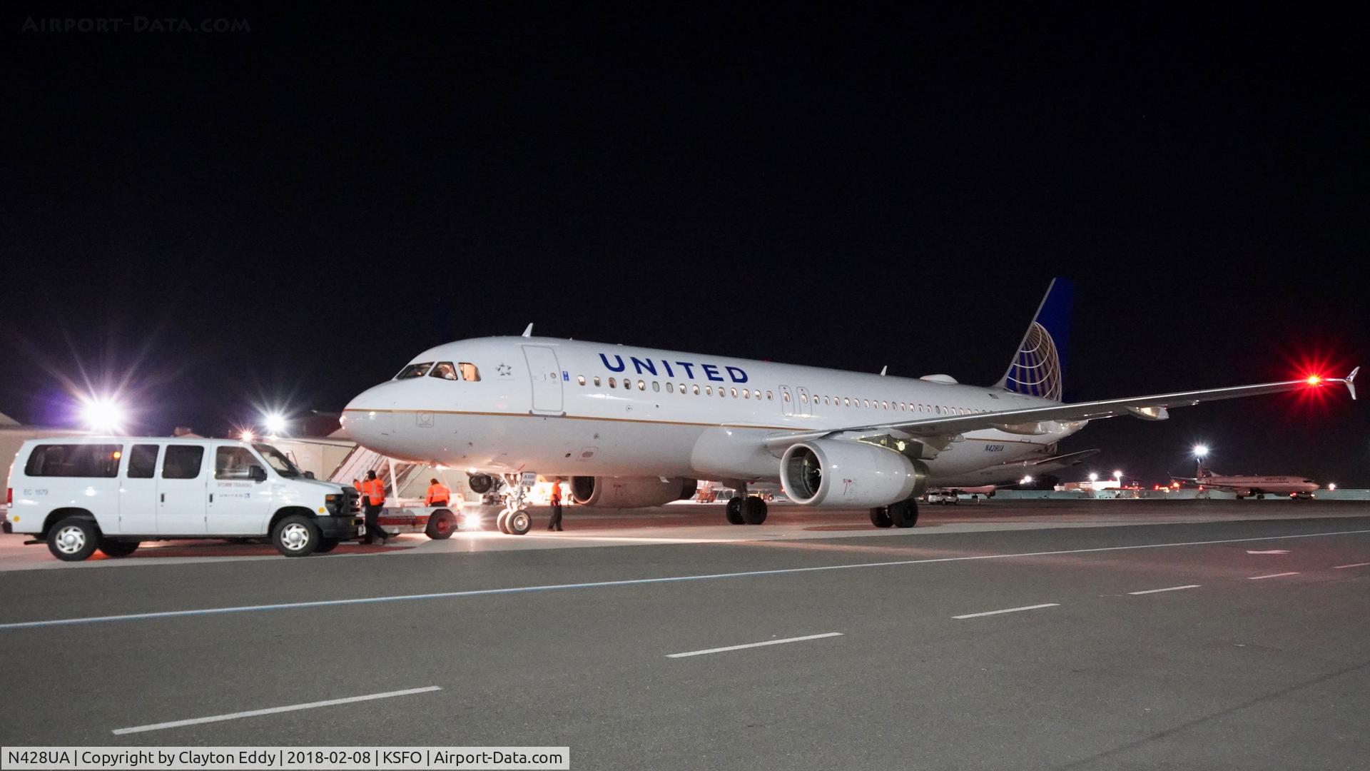 N428UA, 1995 Airbus A320-232 C/N 523, SFO 2018.