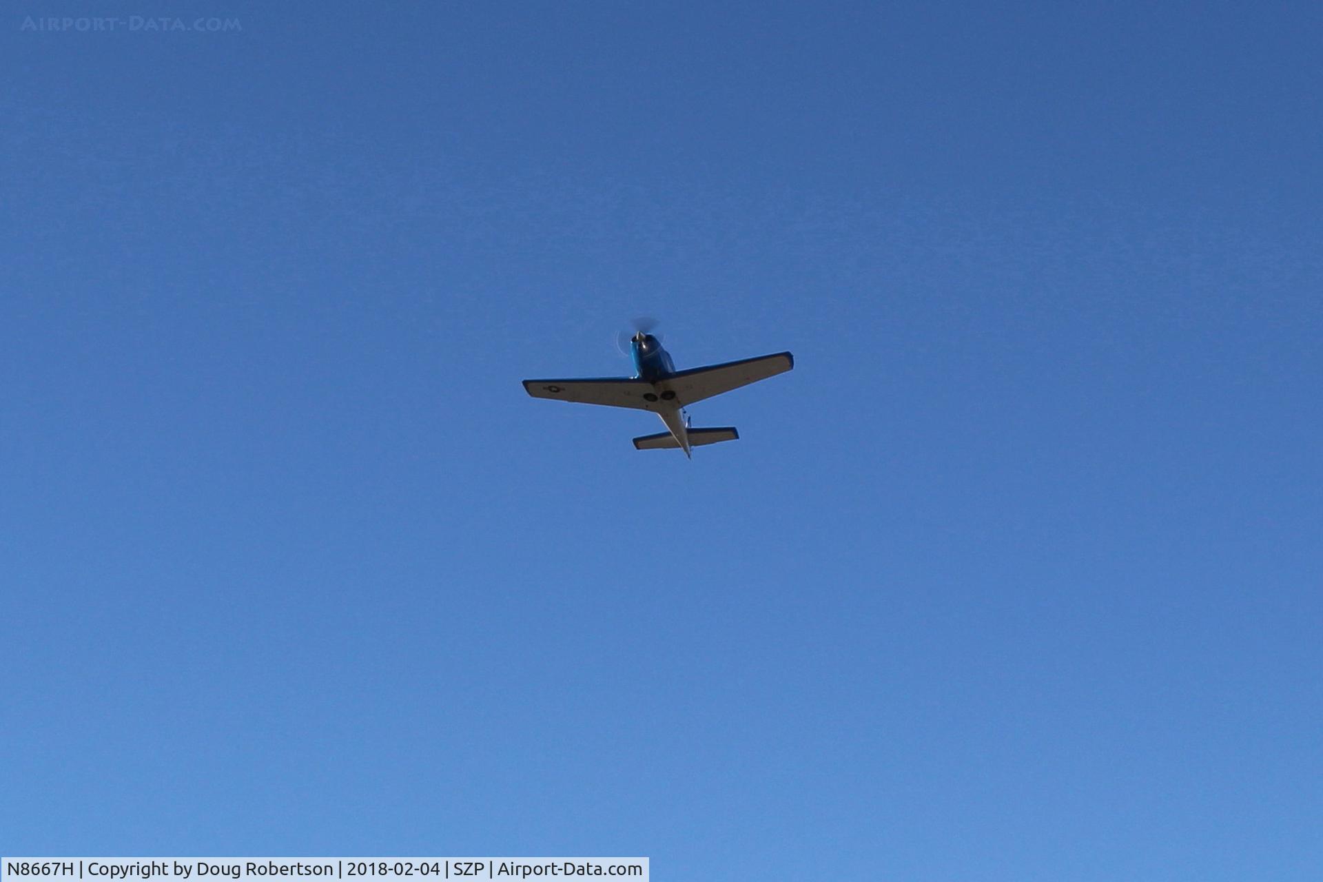 N8667H, 1947 North American Navion C/N NAV-4-667, 1947 North American NAVION, Continental IO-520 285 hp upgrade, takeoff climb Rwy 04 test flight, Will give Young Eagles flights later today