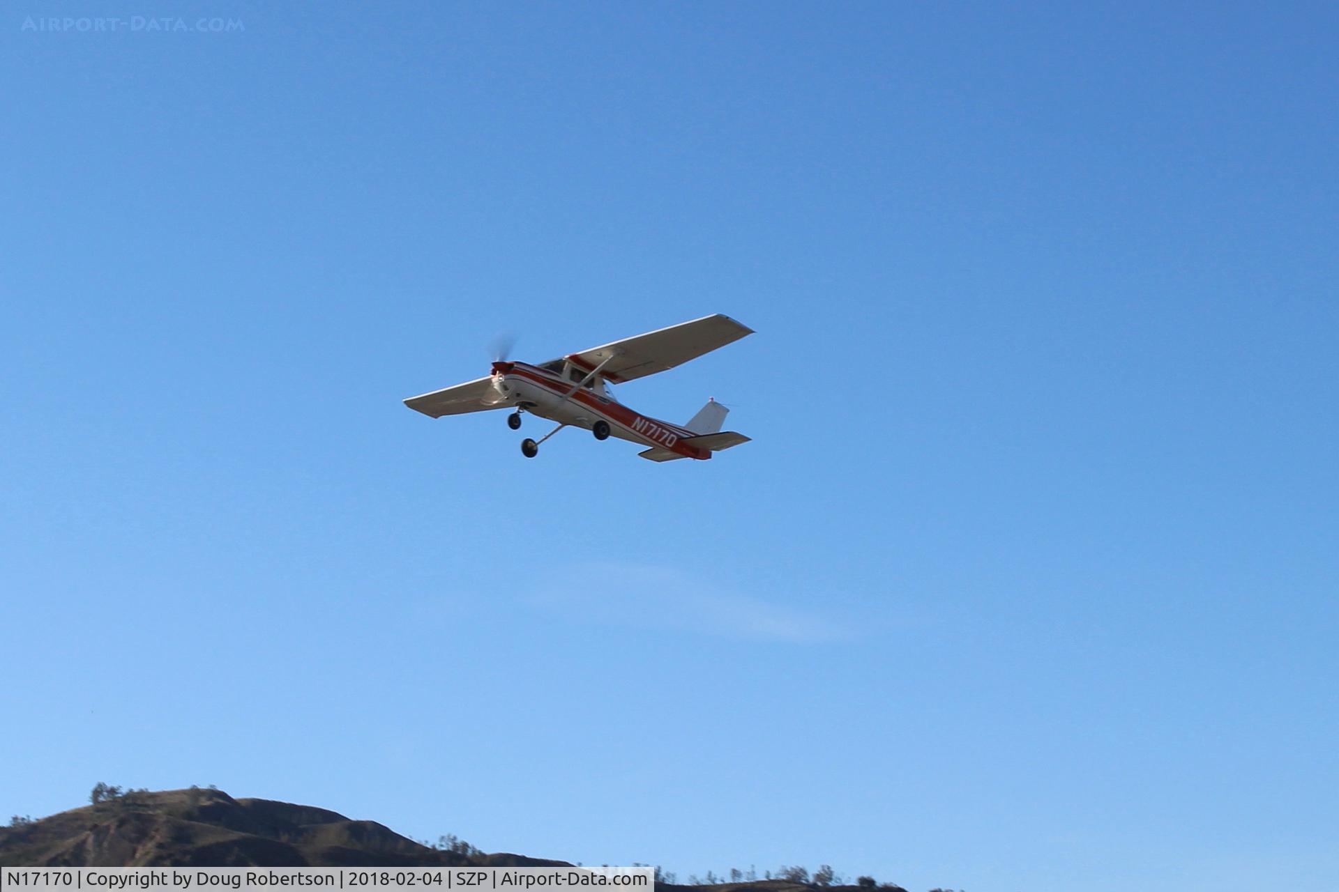 N17170, 1972 Cessna 150L C/N 15073644, 1972 Cessna 150, Continental O-200 100 Hp, takeoff climb Rwy 04