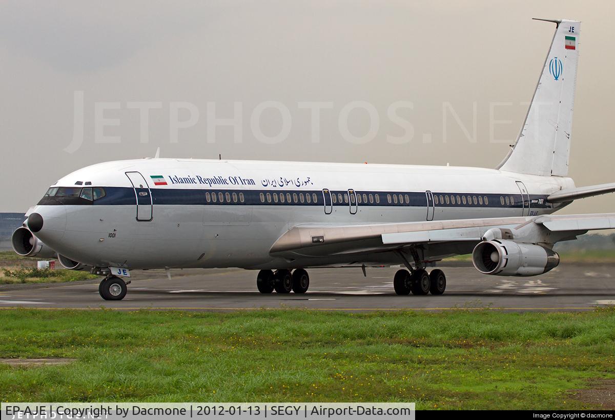 EP-AJE, 1978 Boeing 707-386C C/N 21396, The Shahin aircraft was named after a Boeing 707 belonging to the Imperial Air Force of Iran , which Mohammad Reza Shah Pahlavi and Farah Pahlavi used for domestic and foreign travels.
