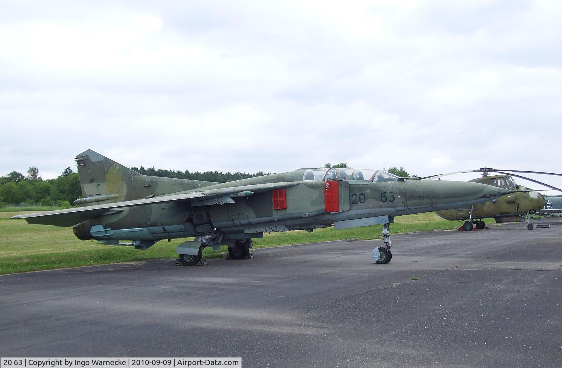 20 63, 1979 Mikoyan-Gurevich MiG-23UB C/N A1037902, Mikoyan i Gurevich MiG-23UB FLOGGER-C at the Luftwaffenmuseum, Berlin-Gatow