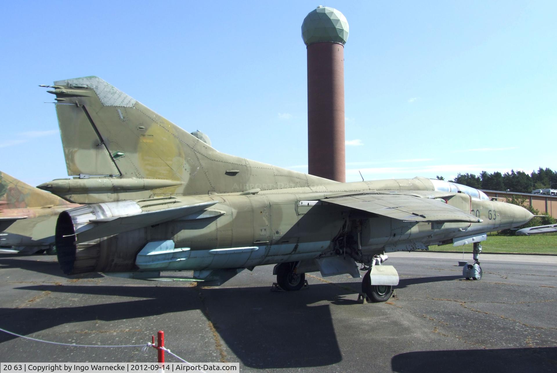 20 63, 1979 Mikoyan-Gurevich MiG-23UB C/N A1037902, Mikoyan i Gurevich MiG-23UB FLOGGER-C at the Luftwaffenmuseum, Berlin-Gatow