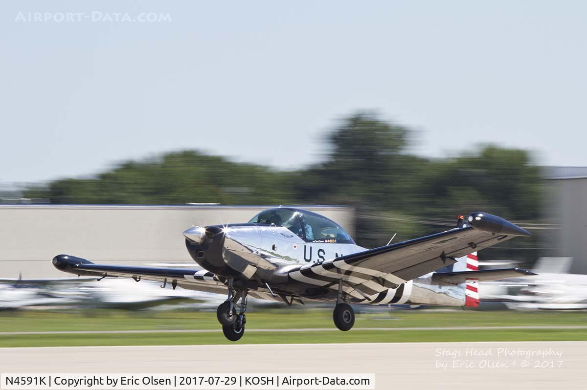 N4591K, 1948 Ryan Navion A C/N NAV-4-1591, Navion taking off for a flight at Oshkosh.
