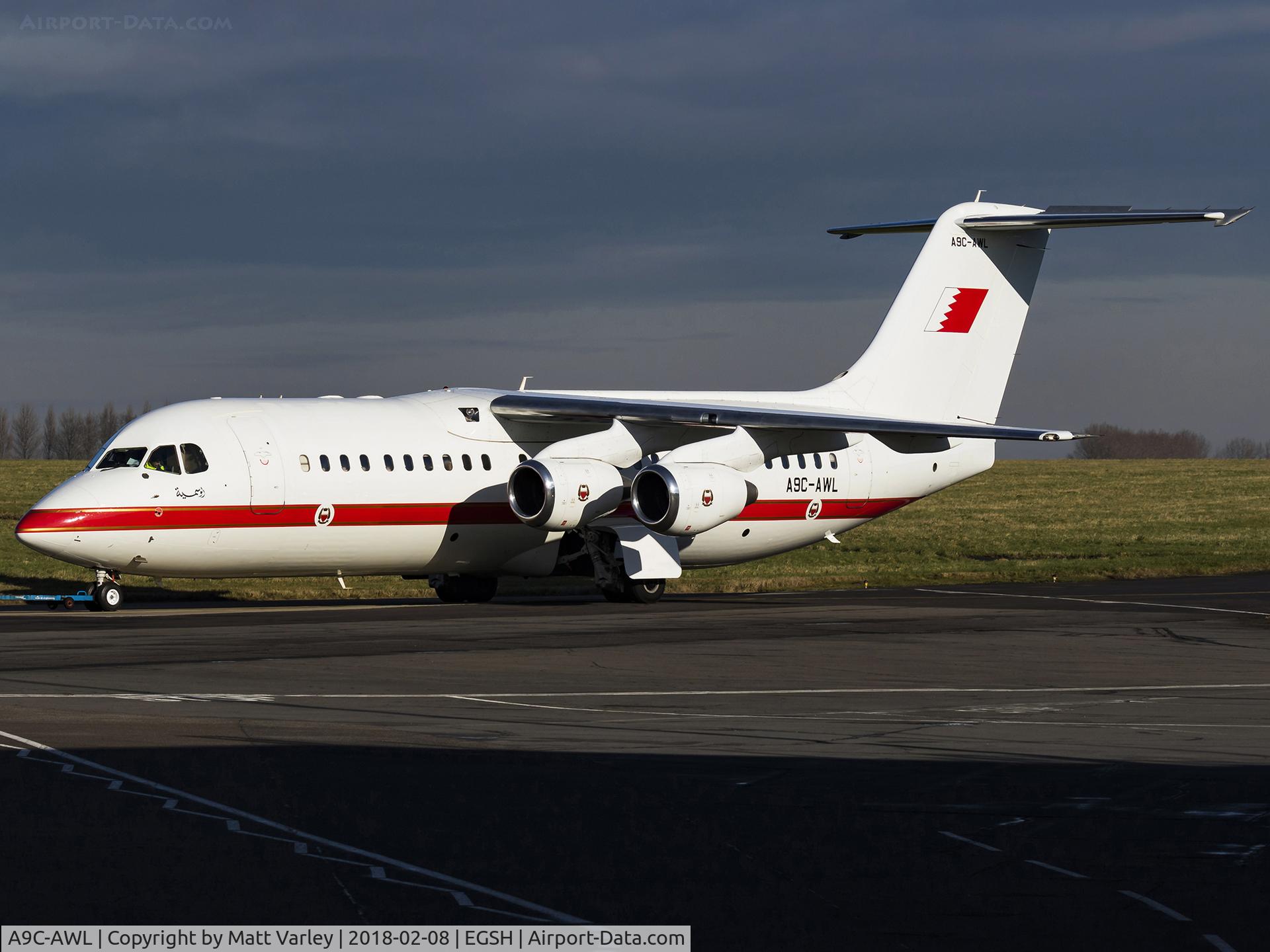 A9C-AWL, 2001 British Aerospace Avro 146-RJ100 C/N E3386, Being towed to the ETF