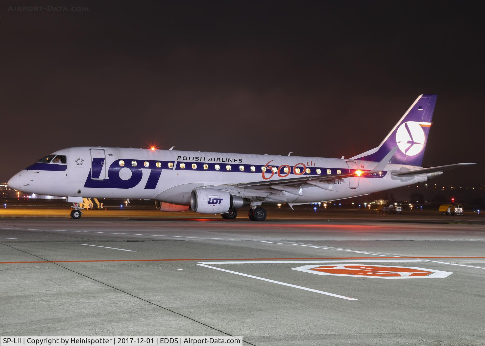 SP-LII, 2009 Embraer 175LR (ERJ-170-200LR) C/N 17000290, SP-LII at Stuttgart Airport.