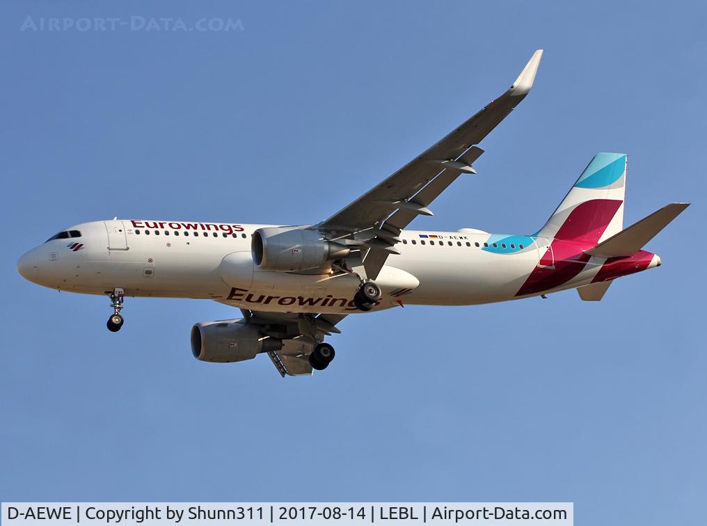 D-AEWE, 2016 Airbus A320-214 C/N 7056, Landing rwy 25R
