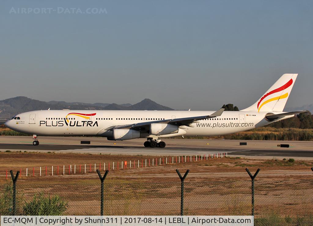 EC-MQM, 2001 Airbus A340-313X C/N 399, Lining up rwy 25L for departure...