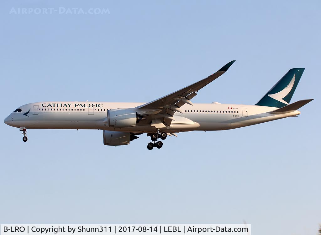 B-LRO, 2017 Airbus A350-941 C/N 093, Landing rwy 25R