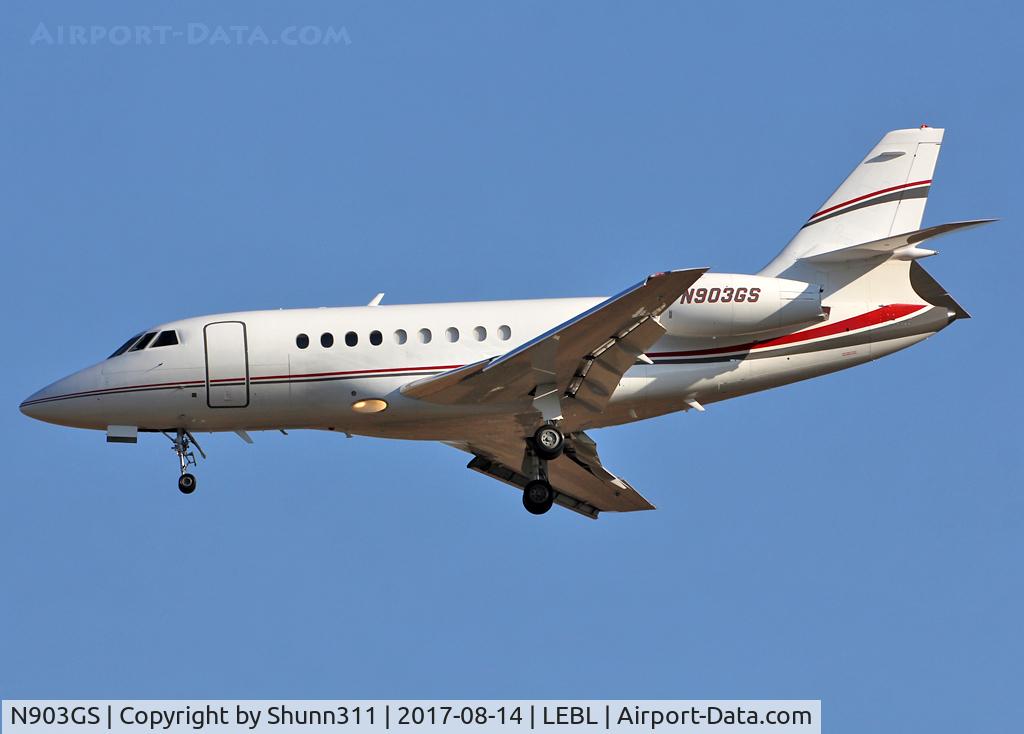 N903GS, 2002 Dassault Falcon 2000 C/N 183, Landing rwy 25R