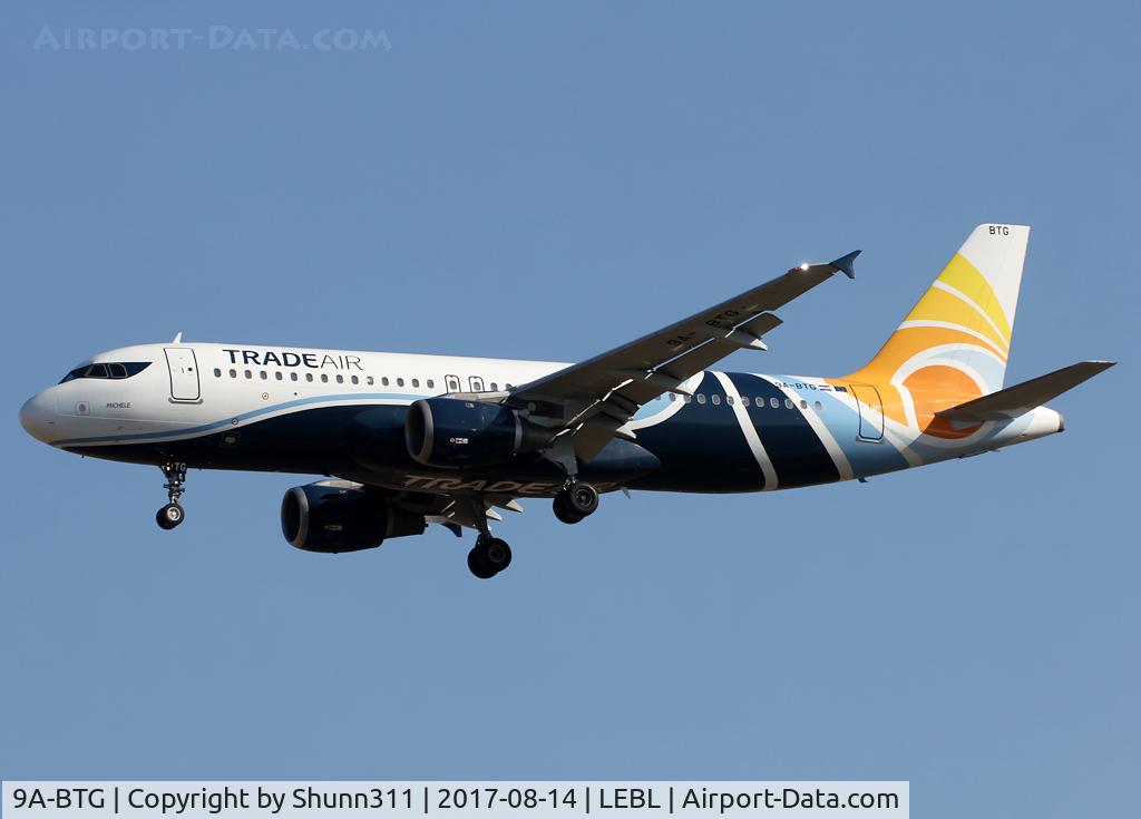 9A-BTG, 1998 Airbus A320-212 C/N 795, Landing rwy 25R