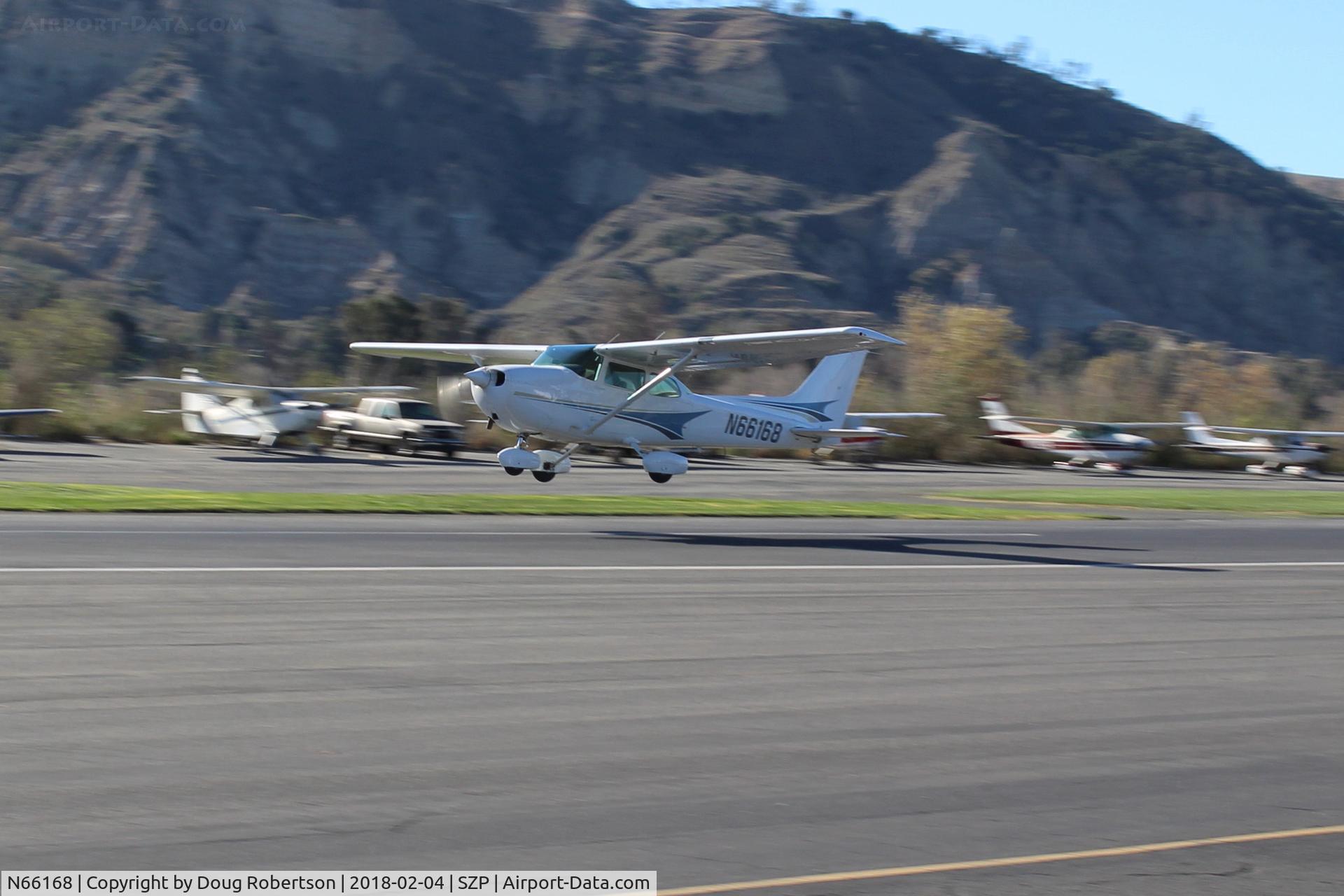N66168, 1983 Cessna 172P C/N 17275974, 1983 Cessna 172P SKYHAWK, Lycoming O-320-D2J 160 Hp, takeoff climb Rwy 04