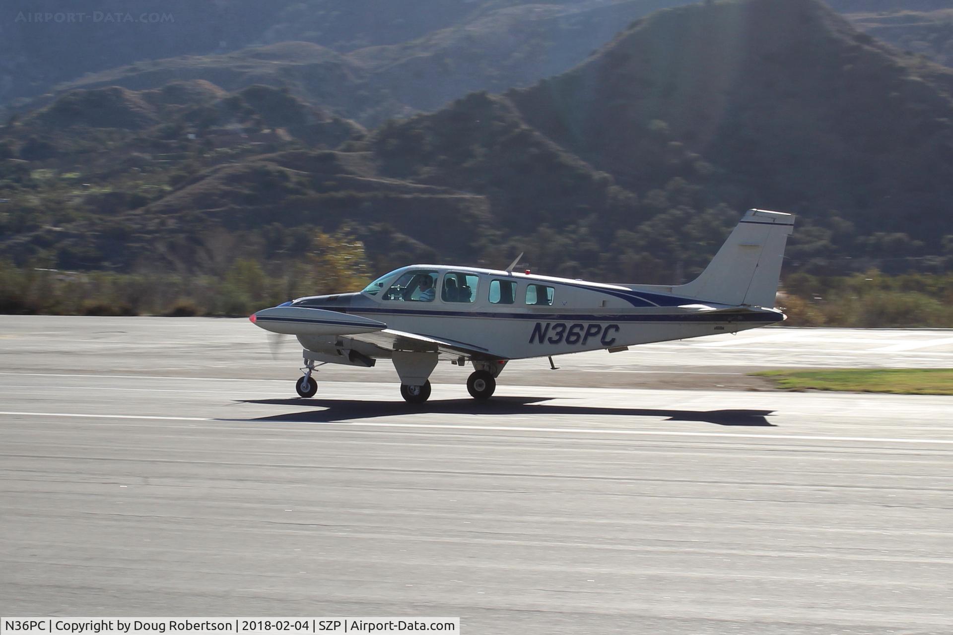 N36PC, 1979 Beech A36 Bonanza 36 C/N E-1528, 1979 Beech A36 BONANZA MACHEN Turbo conversion, Lycoming TIO-540-J 350 Hp, MACHEN did 40 of these conversions. Landing roll Rwy 04, See more photos of this aircraft.