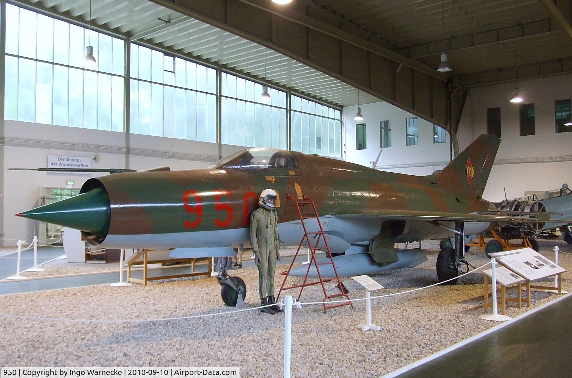 950, 1965 Mikoyan-Gurevich MiG-21PFM C/N 761402, Mikoyan i Gurevich MiG-21PFM (modified east-german MiG-21PF) FISHBED-D at the Luftwaffenmuseum, Berlin-Gatow