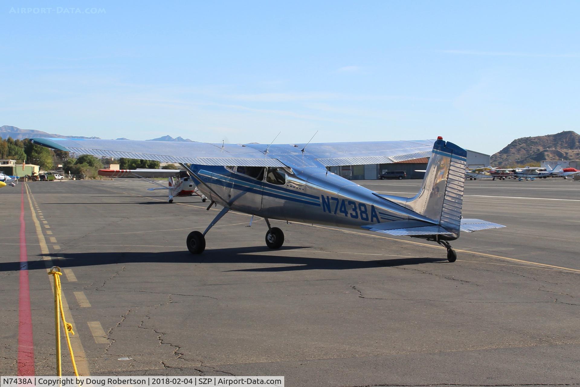 N7438A, 1956 Cessna 172 C/N 29538, 1956 Cessna 172, Continental O-300 145 Hp 6 cylinder, tailwheel conversion, 1st year of production, not a Skyhawk, taxi