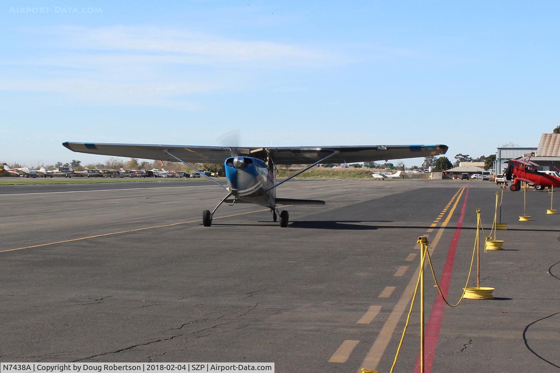 N7438A, 1956 Cessna 172 C/N 29538, 1956 Cessna 172, Continental O-300 145 Hp, tailwheel conversion, taxi