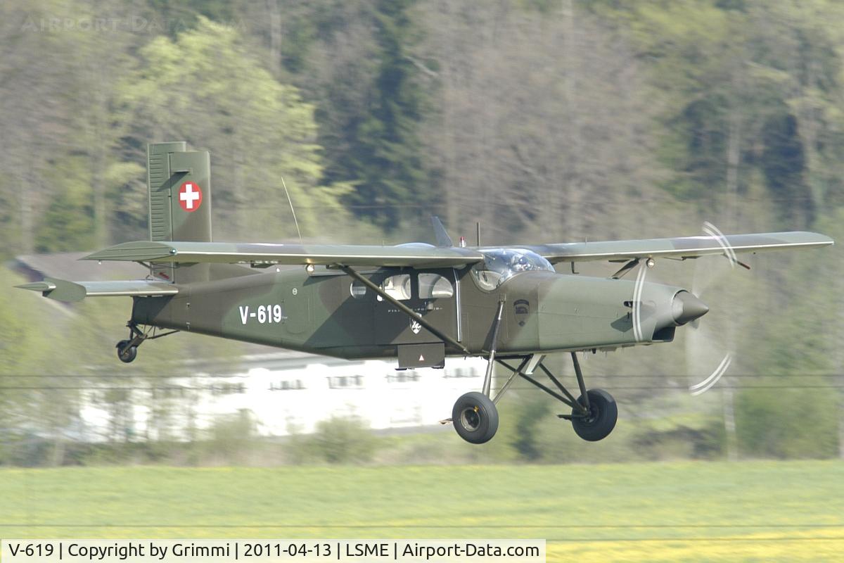V-619, Pilatus PC-6/B2-H2M-1 Turbo Porter C/N 643, Seconds before Touchdown in nice light
