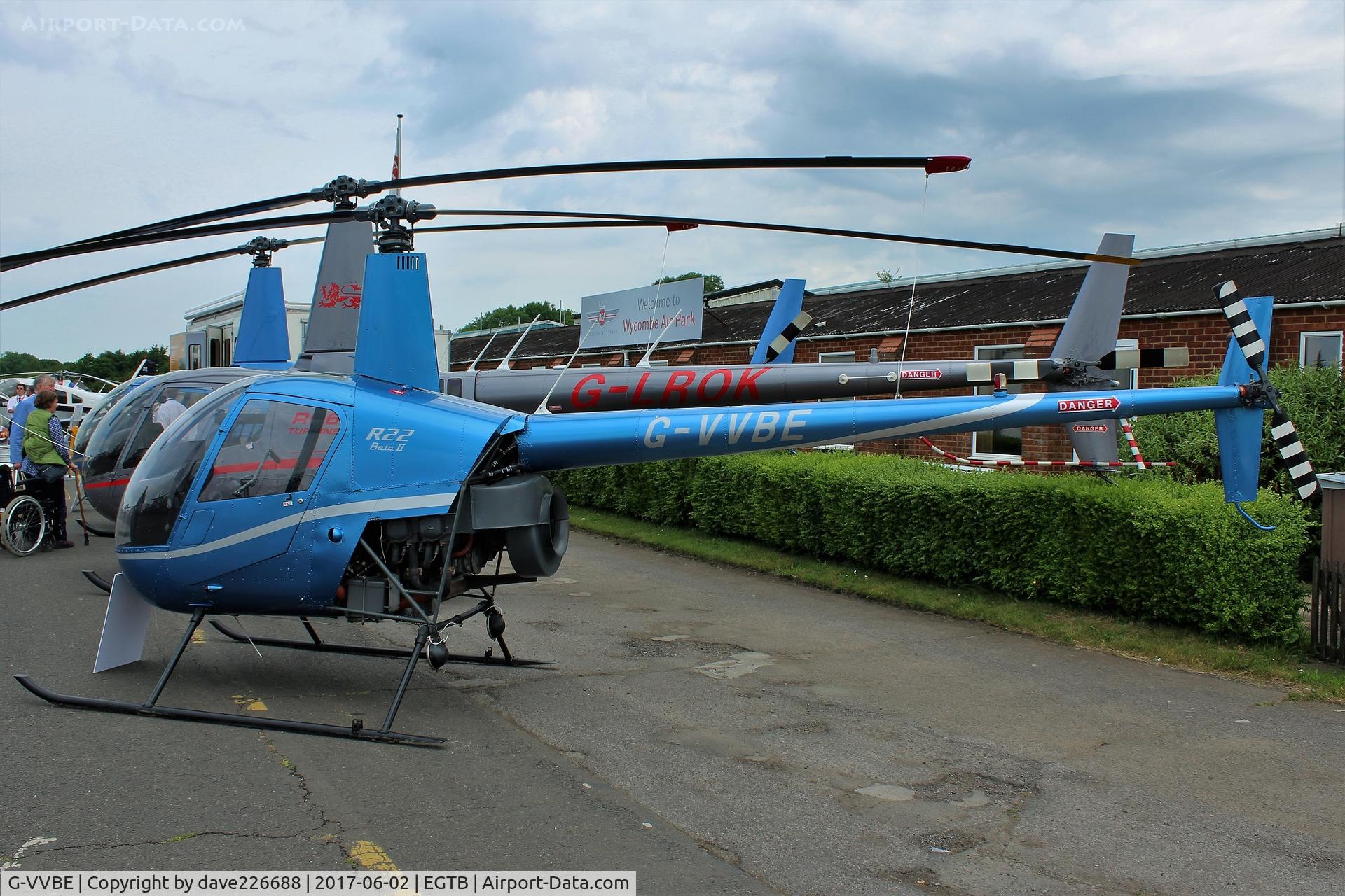 G-VVBE, 1988 Robinson R22 Beta C/N 0888, Heli Air Warwicks R22 Beta on display at AeroExpo - Booker