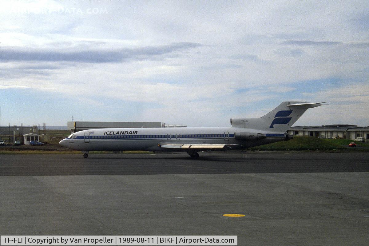 TF-FLI, 1980 Boeing 727-208 C/N 22295, Icelandair Boeing 727-208 taxiing at Keflavik airport, Iceland, 1989