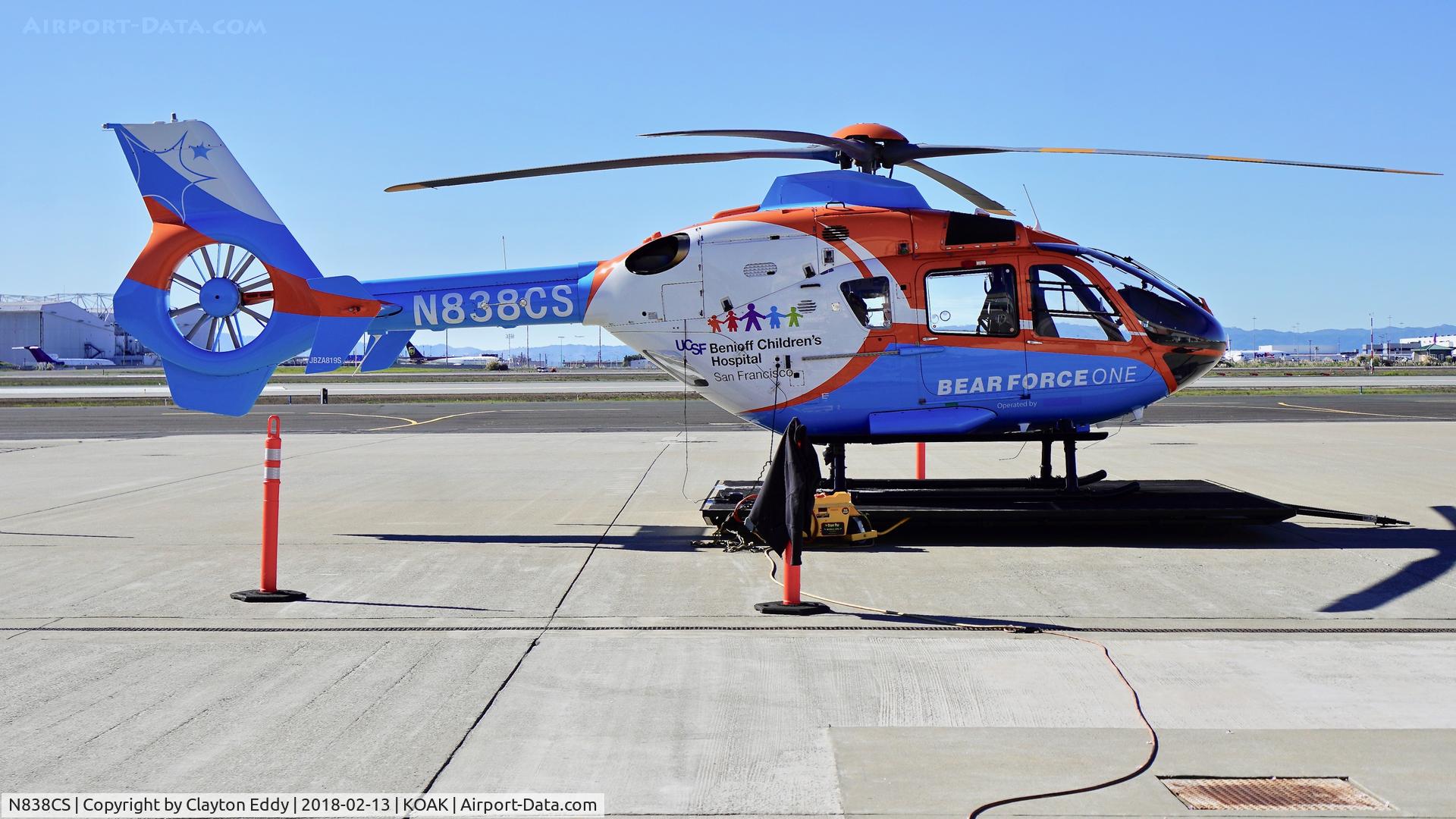 N838CS, 2013 Eurocopter EC-135P-2+ C/N 1123, Oakland Airport. 2018.