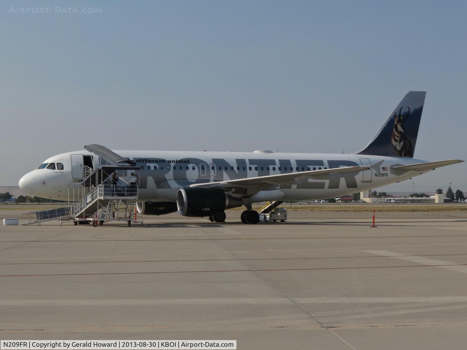 N209FR, Airbus A320-214 C/N 4641, Parked on the Alaska ramp for a charter flight.
