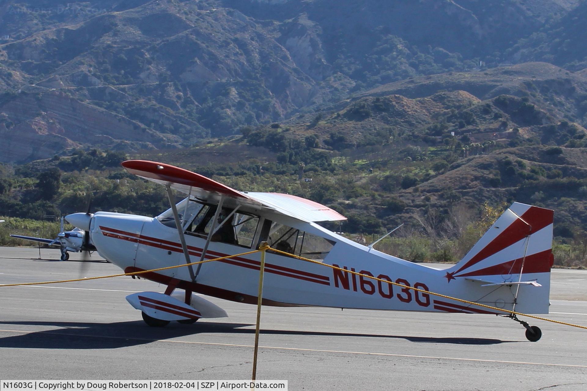 N1603G, 1968 Champion 7ECA Citabria C/N 609, 1968 Champion 7ECA CITABRIA, Lycoming O-320 150 Hp, taxi off the active