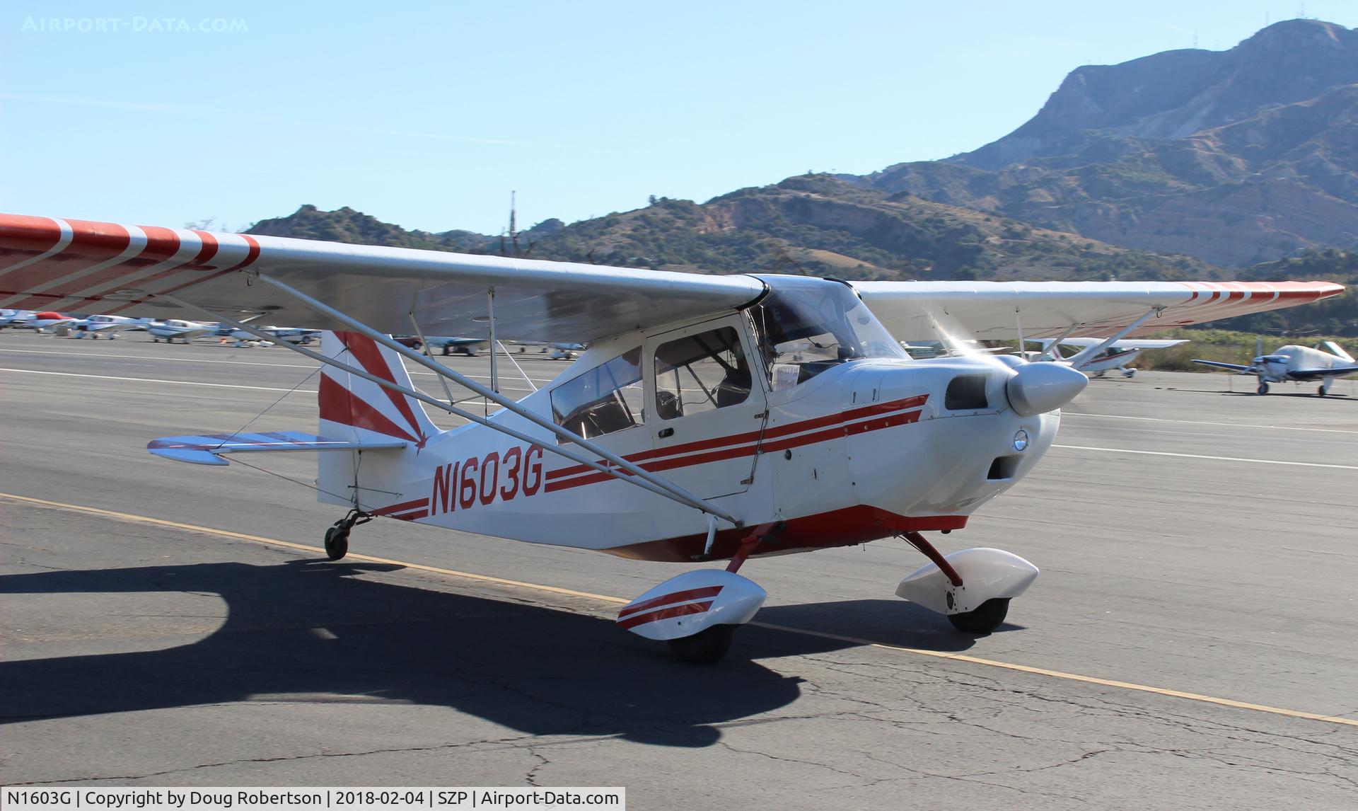 N1603G, 1968 Champion 7ECA Citabria C/N 609, 1968 Champion 7ECA CITABRIA, Lycoming O-320 150 Hp, taxi to Rwy 04