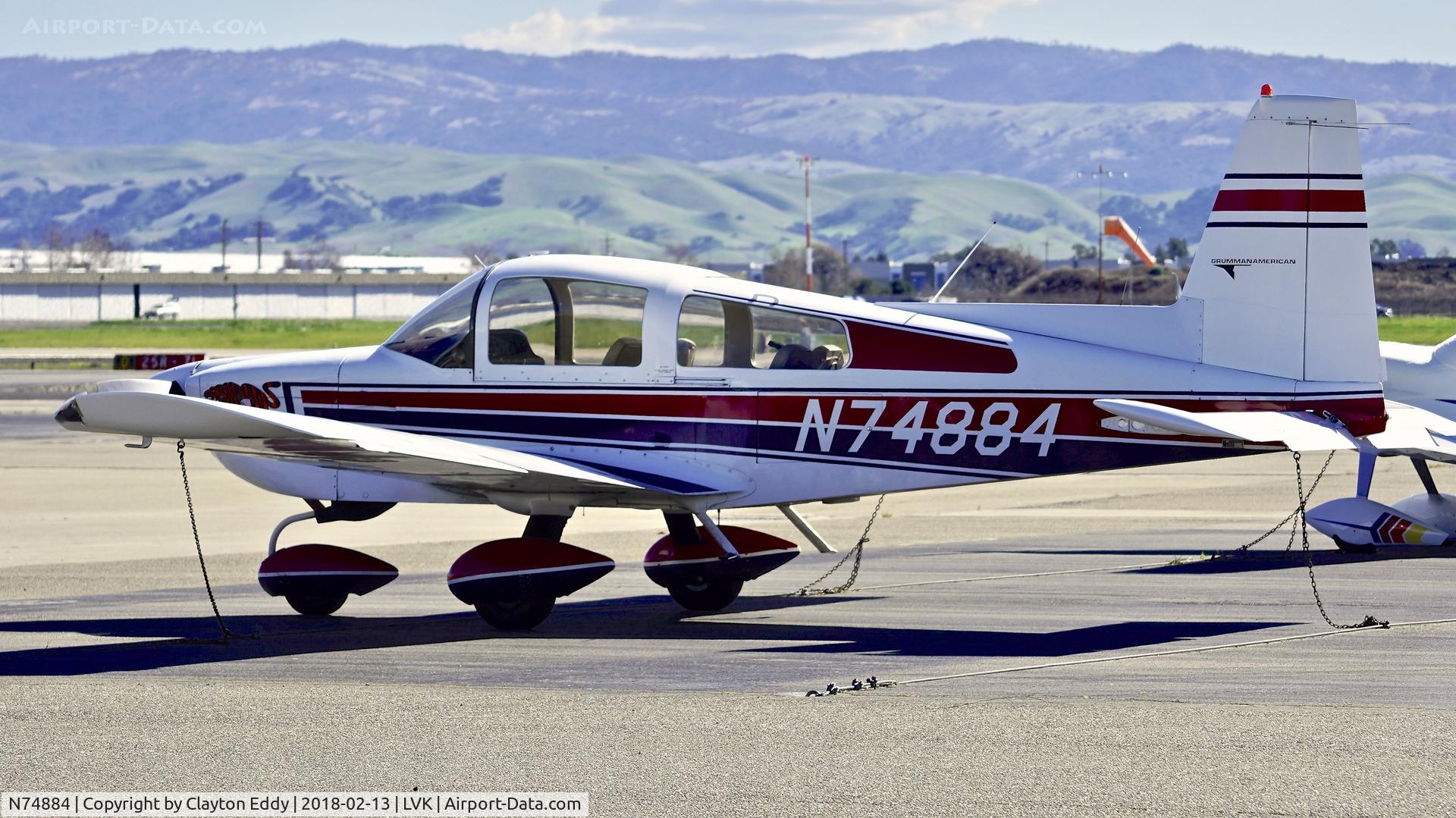 N74884, 1976 Grumman American AA-5B Tiger C/N AA5B-0278, Livermore Airport California 2018.