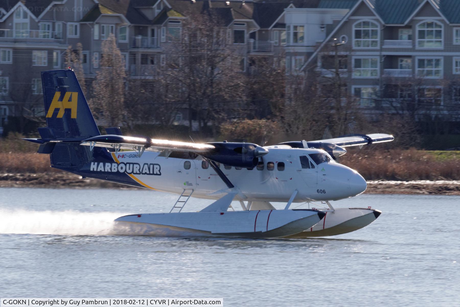 C-GOKN, De Havilland Canada DHC-6-100 Twin Otter C/N 94, Departing from the float base at YVR