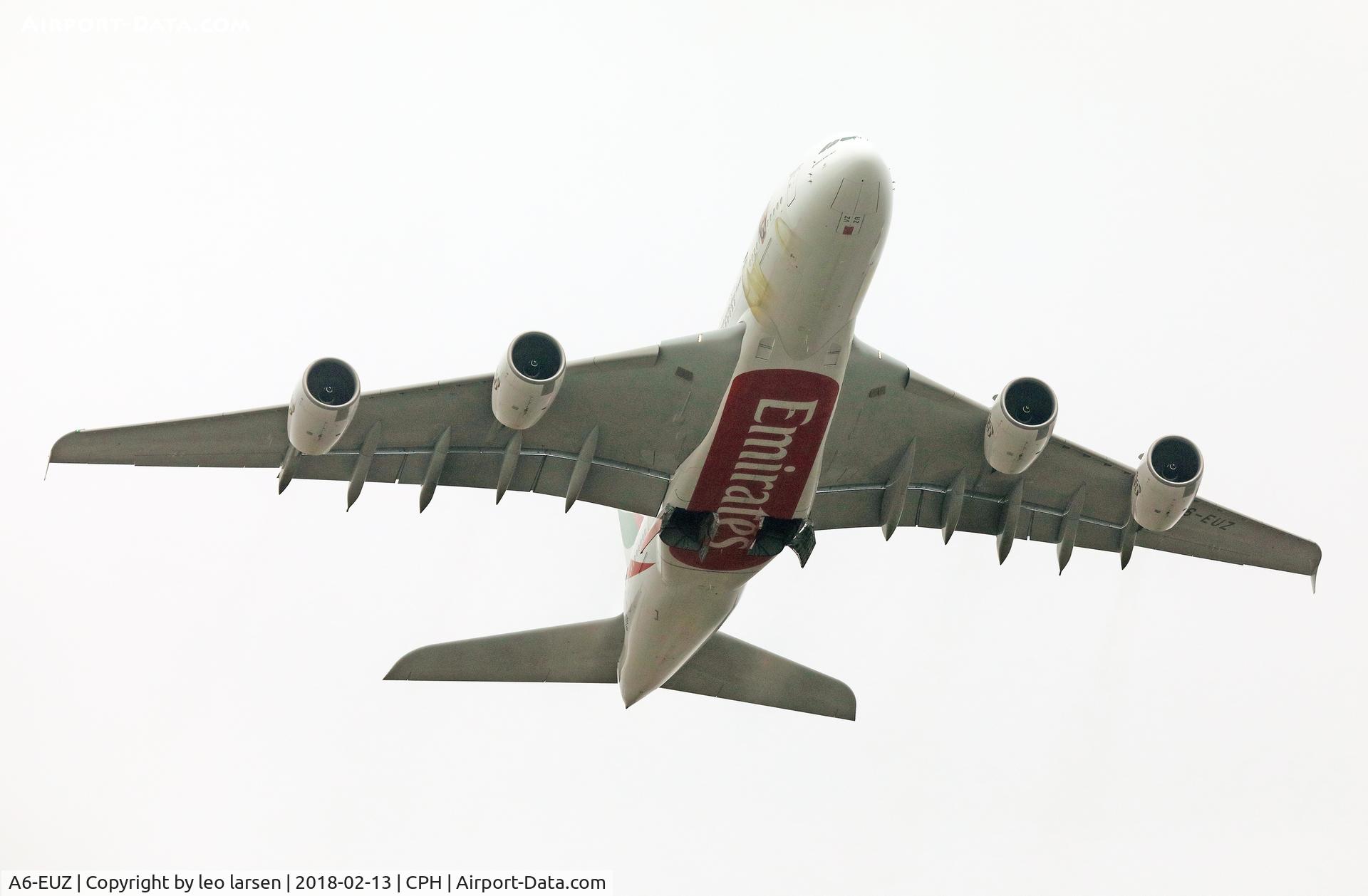 A6-EUZ, 2017 Airbus A380-842 C/N 244, Copenhagen 13.2.2018