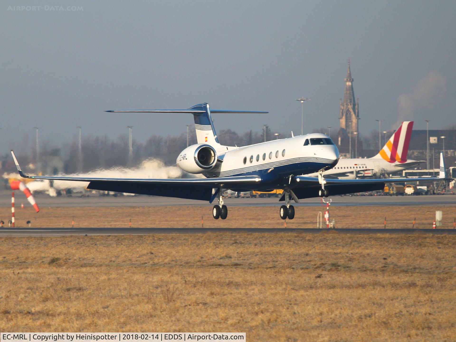 EC-MRL, 2017 Gulfstream Aerospace G550 C/N 5557, EC-MRL at Stuttgart Airport.
