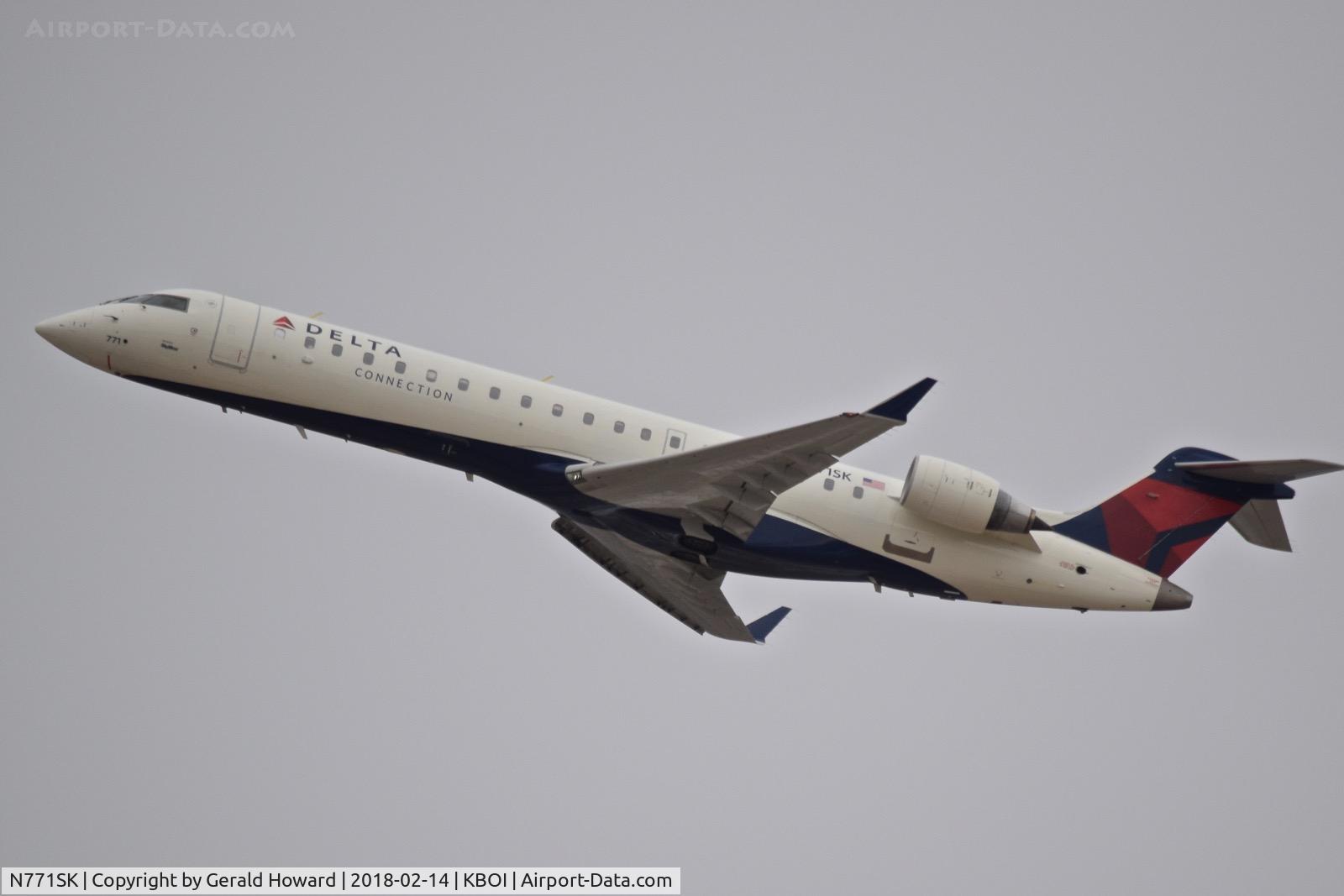 N771SK, 2006 Bombardier CRJ-700 (CL-600-2C10) Regional Jet C/N 10244, Climb out from RWY 10L.