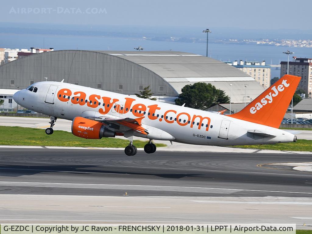 G-EZDC, 2003 Airbus A319-111 C/N 2043, take off runway 03