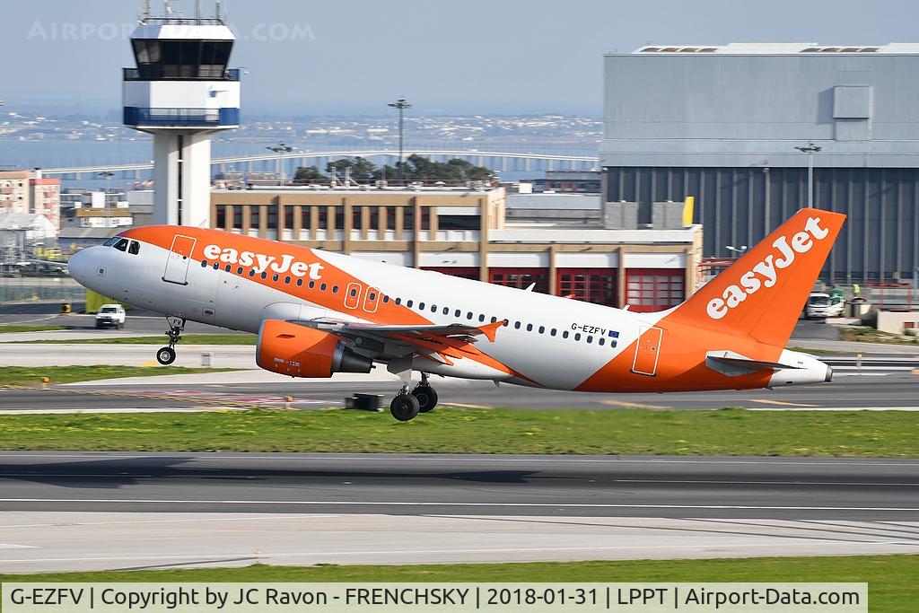 G-EZFV, 2010 Airbus A319-111 C/N 4327, take off runway 03