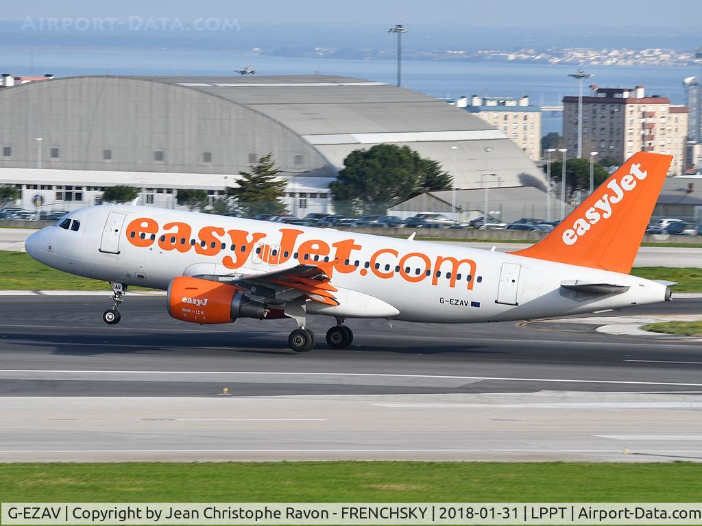 G-EZAV, 2006 Airbus A319-111 C/N 2803, take off runway 03