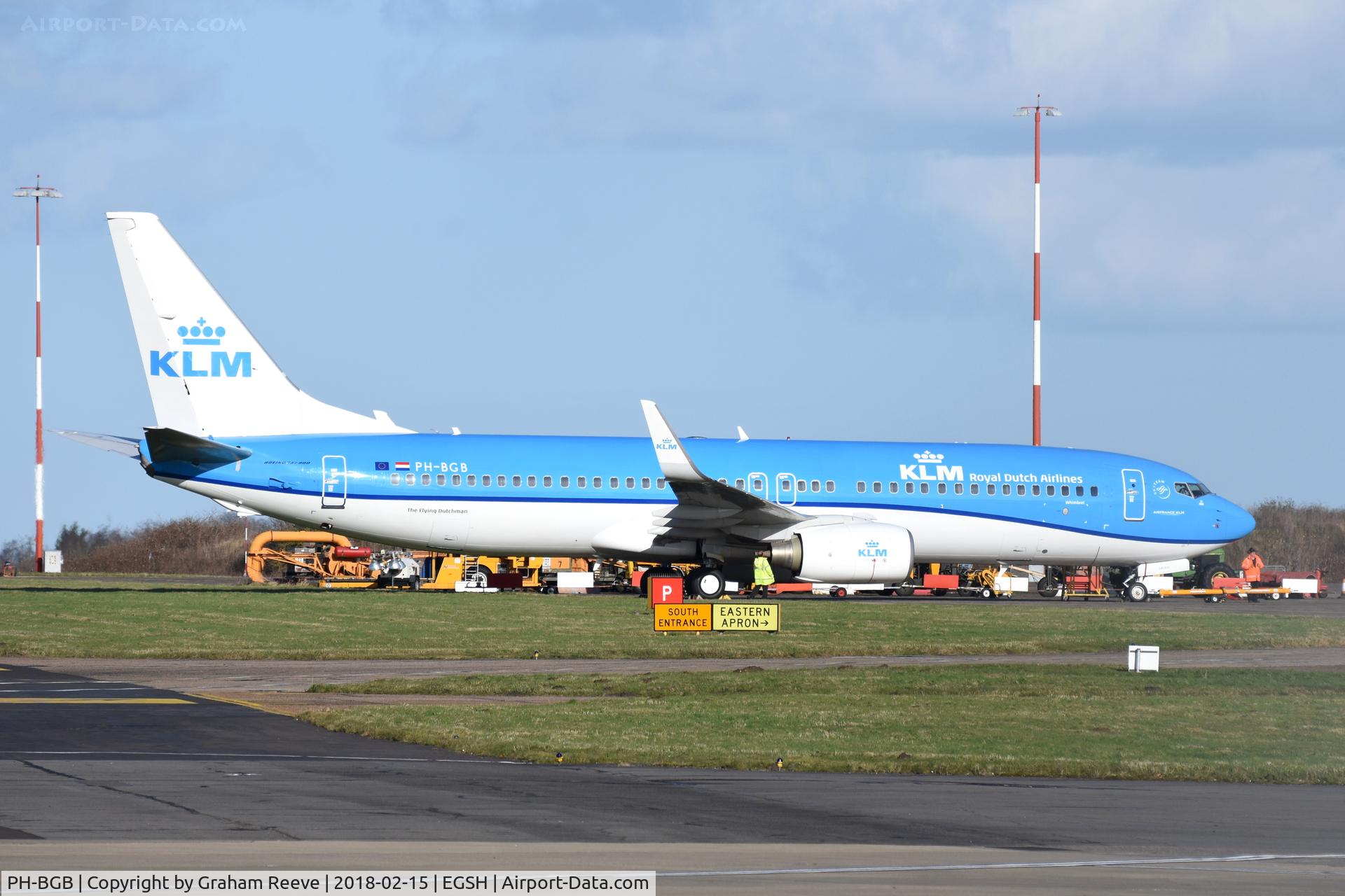 PH-BGB, 2008 Boeing 737-8K2 C/N 37594, Parked at Norwich.