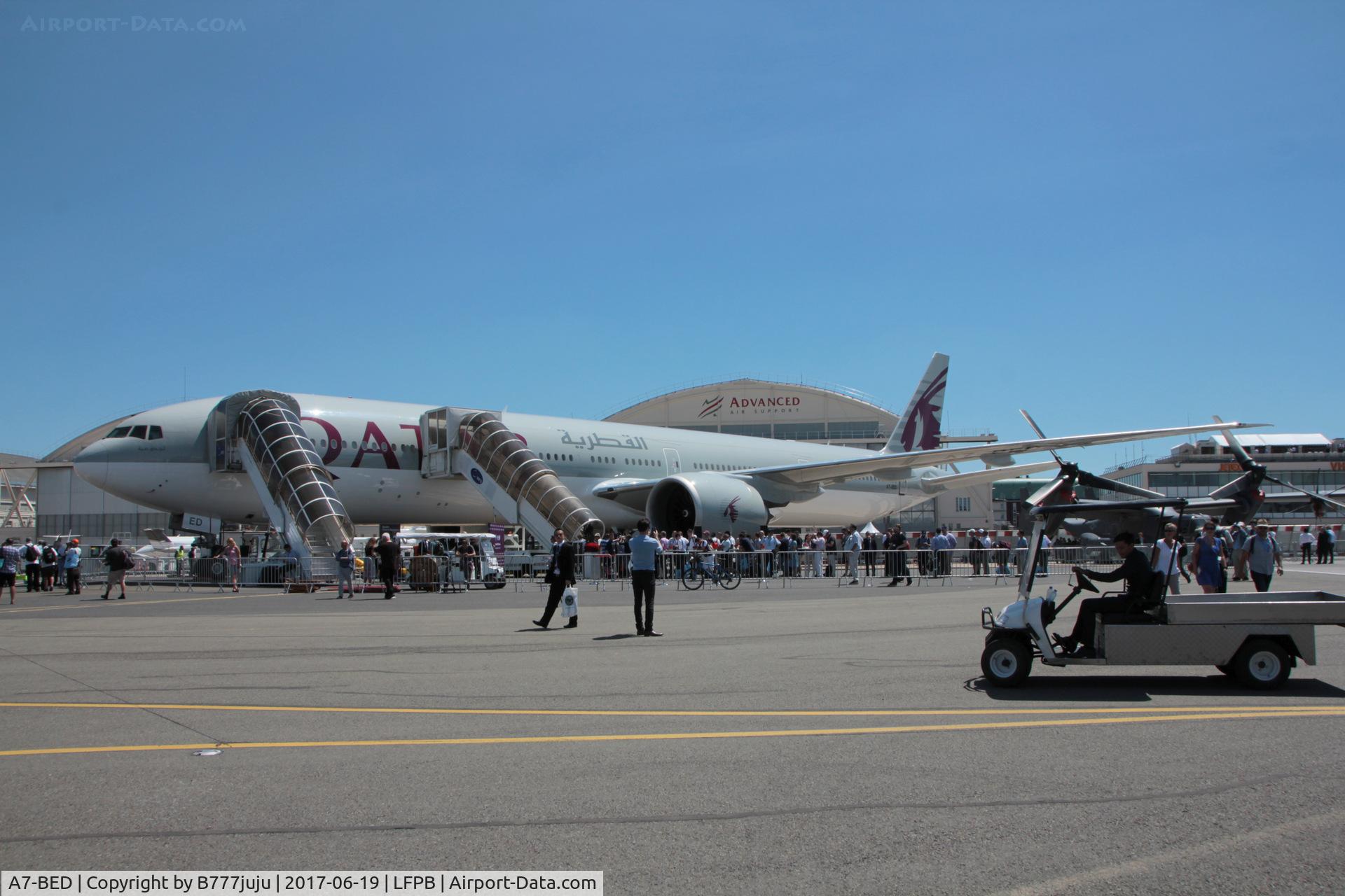A7-BED, 2014 Boeing 777-3DZ/ER C/N 60330, on display at SIAE 2017