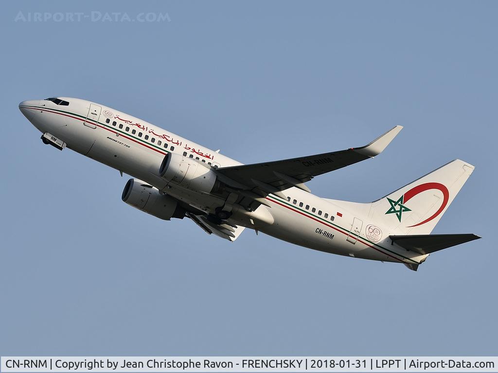 CN-RNM, 1999 Boeing 737-7B6 C/N 28984, RAM take off runway 03 to Casablanca