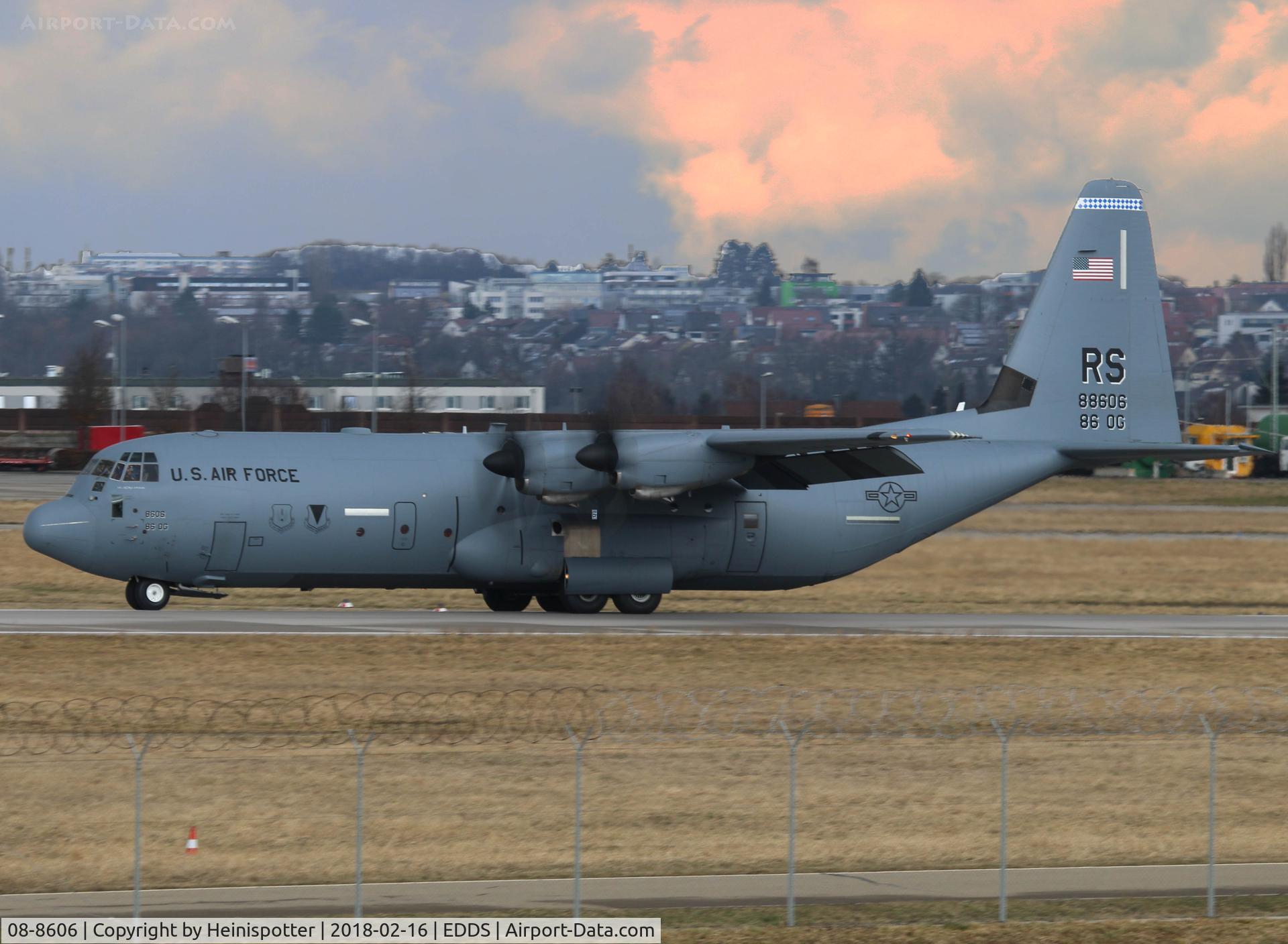 08-8606, 2009 Lockheed Martin C-130J-30 Super Hercules C/N 382-5614, 08-8606 at Stuttgart Airport.